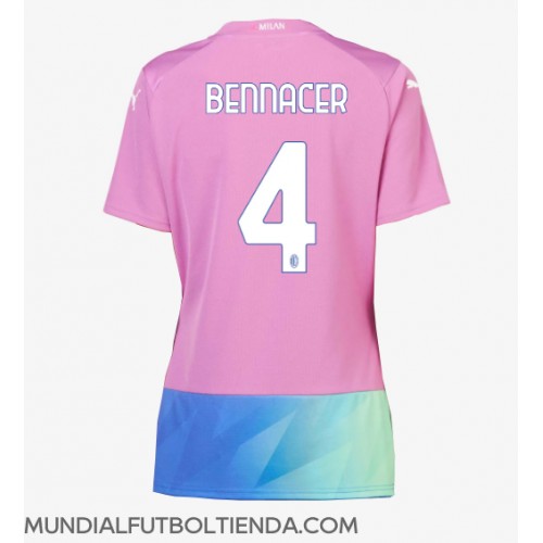 Camiseta AC Milan Ismael Bennacer #4 Tercera Equipación Replica 2023-24 para mujer mangas cortas